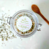 Take me to Everest natural bath salts with shea butter, rose oil, Dead Sea salts, Himalayan salts, and dried roses. 350 ml. Monarchess Natural Luxuries skincare products. monarchess, Amman, Jordan