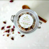 Take me to Everest natural bath salts with shea butter, rose oil, Dead Sea salts, Himalayan salts, and dried roses. 350 ml. Monarchess Natural Luxuries skincare products. monarchess, Amman, Jordan