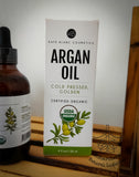 Pure Argan Oil. Cold pressed, organic, extra virgin, unrefined, USDA, no additives. Dark bottle with dropper, 120 ml. Imported from Morocco, bottled in the USA. Monarchess Natural Luxuries skincare products. monarchess, Amman, Jordan