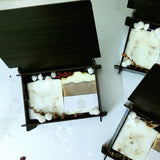 Elegant Wooden Gift Box. Contains two pieces of natural soap. Monarchess Natural Luxuries skincare products. Monarchess, Amman, Jordan