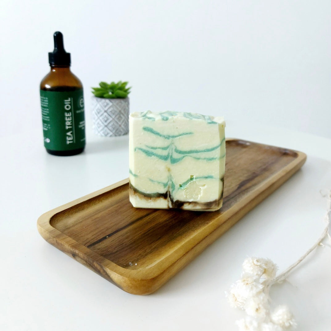 Tea Tree Oil soap, with shea butter and pure therapeutic grade tea tree oil by Monarchess Natural Luxuries skincare products, monarchess, Irbid, Amman, Jordan