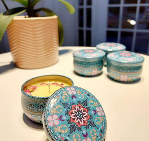 Enchanted scented natural soy wax and bee wax candles. Available in: rose, lavender, and coconut and vanilla. Monarchess Natural Luxuries skin care products. Monarchess, Amman, Irbid, Jordan