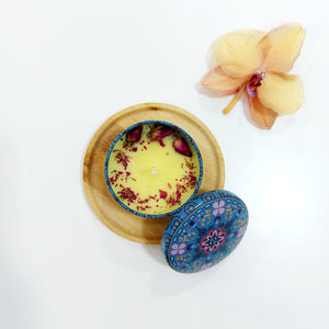 Enchanted scented natural soy wax and bee wax candles. Available in: rose, lavender, and coconut and vanilla. Monarchess Natural Luxuries skin care products. Monarchess, Amman, Irbid, Jordan