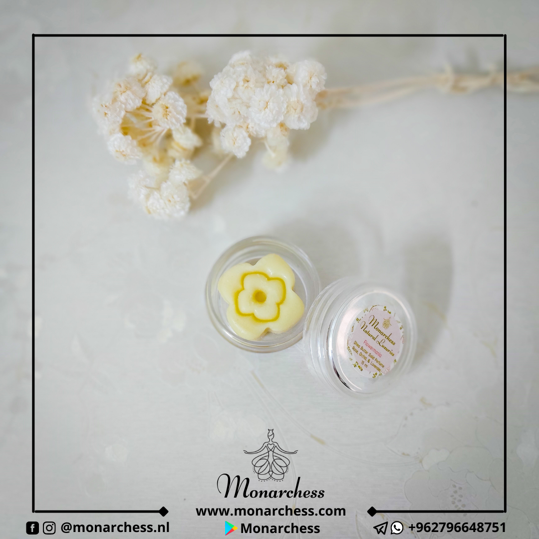 Natural Solid Perfume with shea butter, coconut oil, and beewax. 15 ml. Monarchess Natural Luxuries skincare products. monarchess, Amman, Jordan